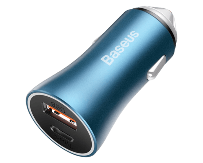 Baseus U+C 40W Golden Contactor Pro Dual Quick Charger Car Charger with Type-C to Lighting 1M Cable - Image 1