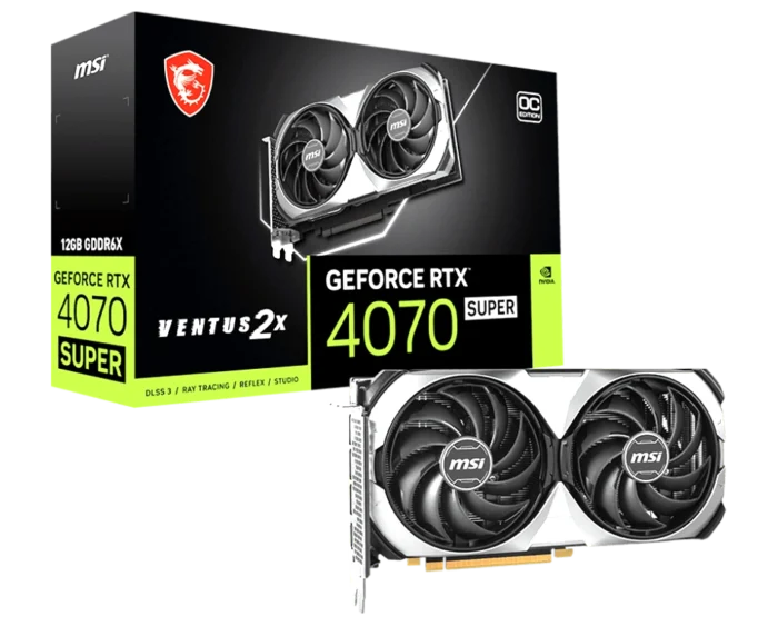 4070 SUPER 12G VENTUS 2X OC-1 MSI GeForce RTX 4070 Super Ventus OC 2X 12GB GDDR6X GPU - Image 1