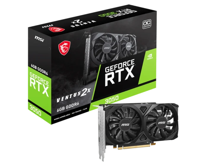 MSI GeForce RTX 3050 VENTUS 2X e 6GB OC GPU - Image 1
