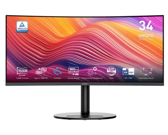 MONMSI0036-1 MSI Modern MD342CQP Curved Gaming 120Hz 34inch 3.5K Monitor - Image 1
