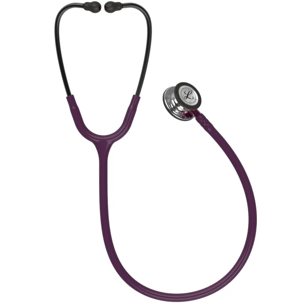5960-02_CURVE_CP_TWIST1x__77724-600x600 3M Littmann Classic III Monitoring Stethoscope 5960 - Mirror Chestpiece, Plum Tube, Pink Stem & Smoke Headset, 27 Inch 6