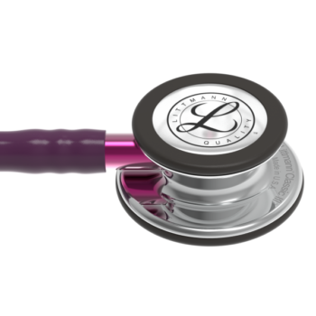 3M Littmann Classic III Monitoring Stethoscope 5960 - Mirror Chestpiece, Plum Tube, Pink Stem & Smoke Headset, 27 Inch 5