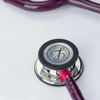 3M Littmann Classic III Monitoring Stethoscope 5960 - Mirror Chestpiece, Plum Tube, Pink Stem & Smoke Headset, 27 Inch