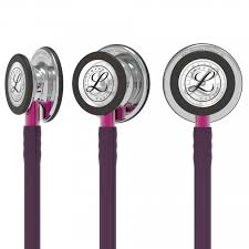 images-2 3M Littmann Classic III Monitoring Stethoscope 5960 - Mirror Chestpiece, Plum Tube, Pink Stem & Smoke Headset, 27 Inch 3